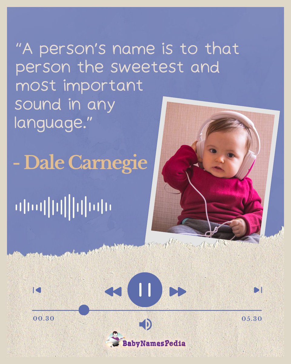 babynamespedia's tweet image. "A person’s name is the sweetest sound." - Dale Carnegie. Ever delved into yours? Chat with our #BabynamespediaAI now! 🌟 React if your name's a gem, follow for daily doses of name magic, and RT for your friends to join in!#NameDiscover #TweetYourName #AIReveal #CelebrityNames