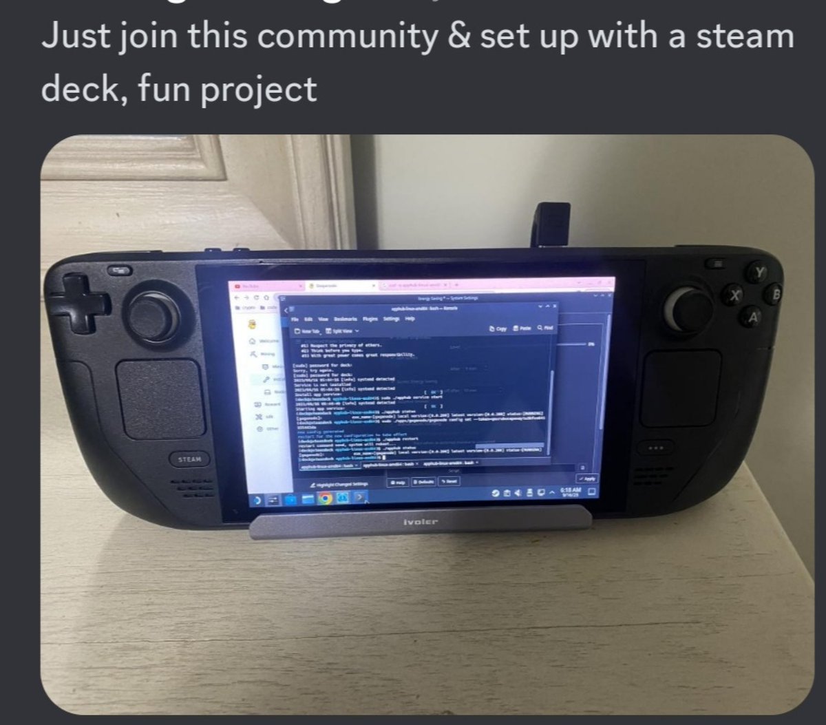 SherlockShi_X's tweet image. Hmm, someone is running #Gaganode on Steam Deck
