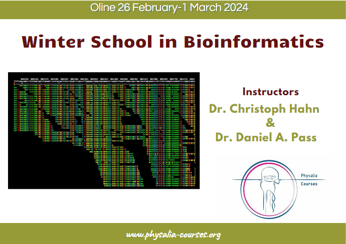 Physalia-courses@ONLINE (@physacourses) on Twitter photo Registrations are now open for the next Winter School in #Bioinformatics with <a href="/passDan/">Daniel Pass</a> & <a href="/C__Hahn/">Christoph Hahn</a>.
We will cover a broad range of software and analyses and you will get introduced to Unix, docker genome assembly, RNAseq, phylogenomics and much more!
🔗physalia-courses.org/courses-worksh… Registrations are now open for the next Winter School in #Bioinformatics with <a href="/passDan/">Daniel Pass</a> & <a href="/C__Hahn/">Christoph Hahn</a>.
We will cover a broad range of software and analyses and you will get introduced to Unix, docker genome assembly, RNAseq, phylogenomics and much more!
🔗physalia-courses.org/courses-worksh…