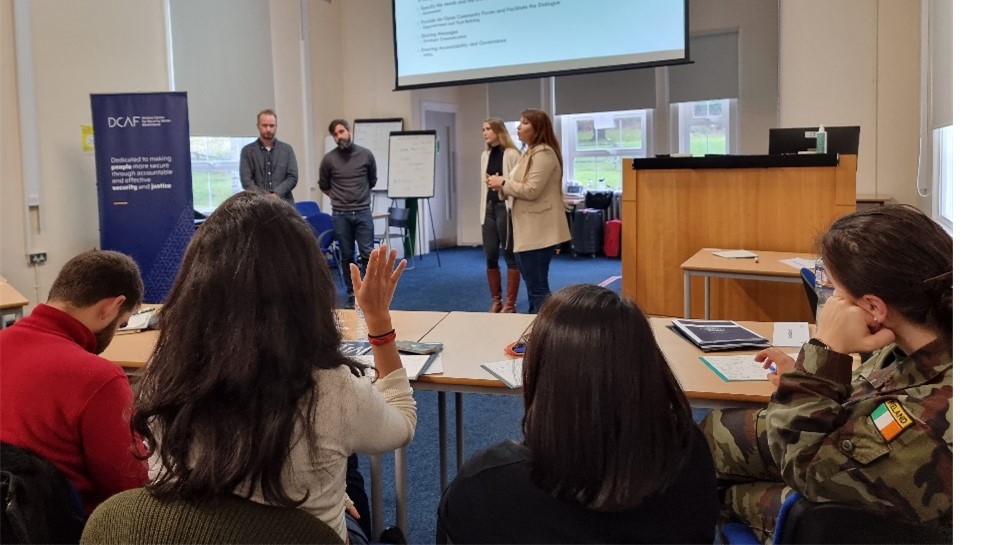DCAF_Geneva's tweet photo. Last week, DCAF reinforced the international community to support #securitysector reform at the UN Training School in #Ireland
With a case study diving into #police, defence, and rule of law reform – that’s a wrap on this training! #IPGMs #SSGR #UNTSI https://t.co/mXjlj02OU7
