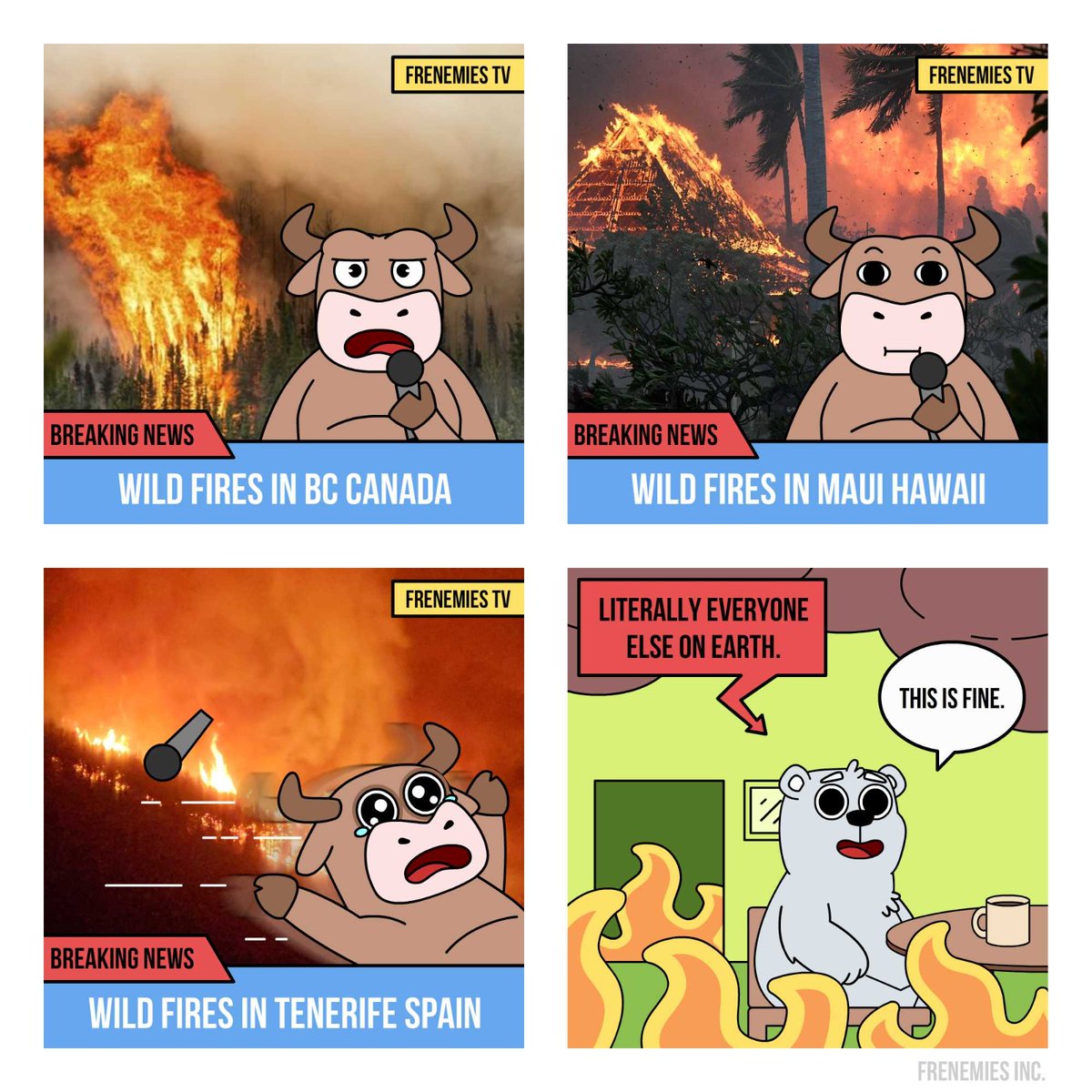Planet Earth's latest trend: #Wildfires and spontaneous combustion, all the way from Maui to Spain. Meanwhile, most of us are perfecting our 'This is fine' faces. 🔥☕

#ClimateAwareness
#Memes
#BusinessNews
#Markets
#economy