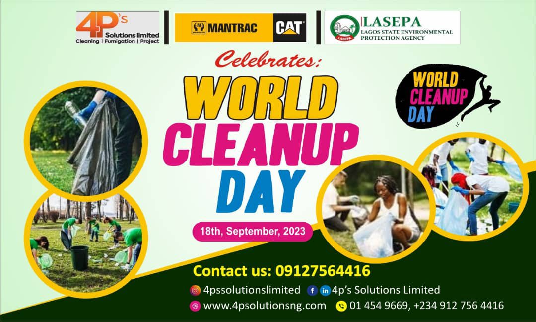 LasepaOfficial's tweet photo. Today, the Lagos State Environmental Protection Agency joins hands with 4P's Solution Limited to celebrate #WorldCleanupDay2023! Themed, "Let's Do It World" calls us to action.
Together, let's create a cleaner, more sustainable world! 🌏💚 #CleanUpLagos #LetsDoItWorld https://t.co/UpTIaa92Xo