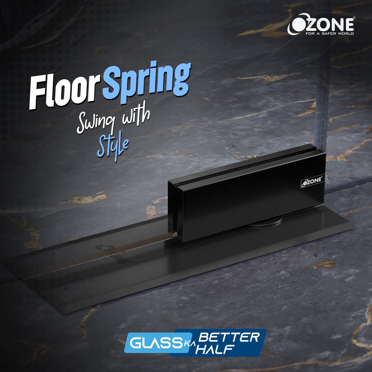 Crafted to enhance your entry and exit experience, our floor springs can effortlessly handle doors weighing up to 80 kg and tested for durability with 10,00,000 cycles. 💪🚶

#OzoneOverseas #GlassKaBetterHalf #ozonehardware #FloorSpring #GlassFittings