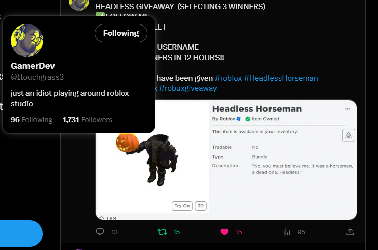 JustinVondeling's tweet photo. @Itouchgrass3 Done i hope i win this because its my dream bundle and bro tysm for doing this and keep up the good work.
Gamepass - https://t.co/nVZ7qUBKf3 https://t.co/CWorwHkzK7