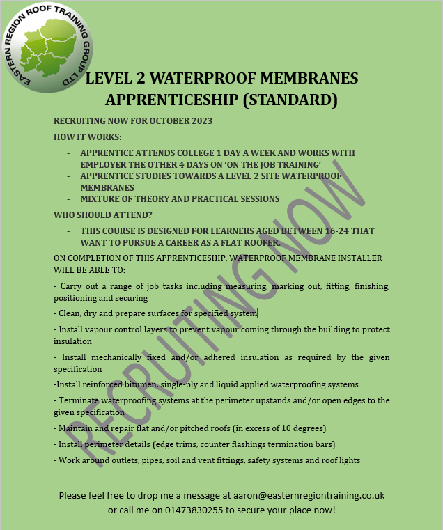 LEVEL 2 ROOF SLATE &amp; TILE APPRENTICESHIP (STANDARD)

OUR NEXT COHORT IS STARTING OCTOBER 2023

CALL 01473 74441 TODAY TO SECURE YOUR PLACE