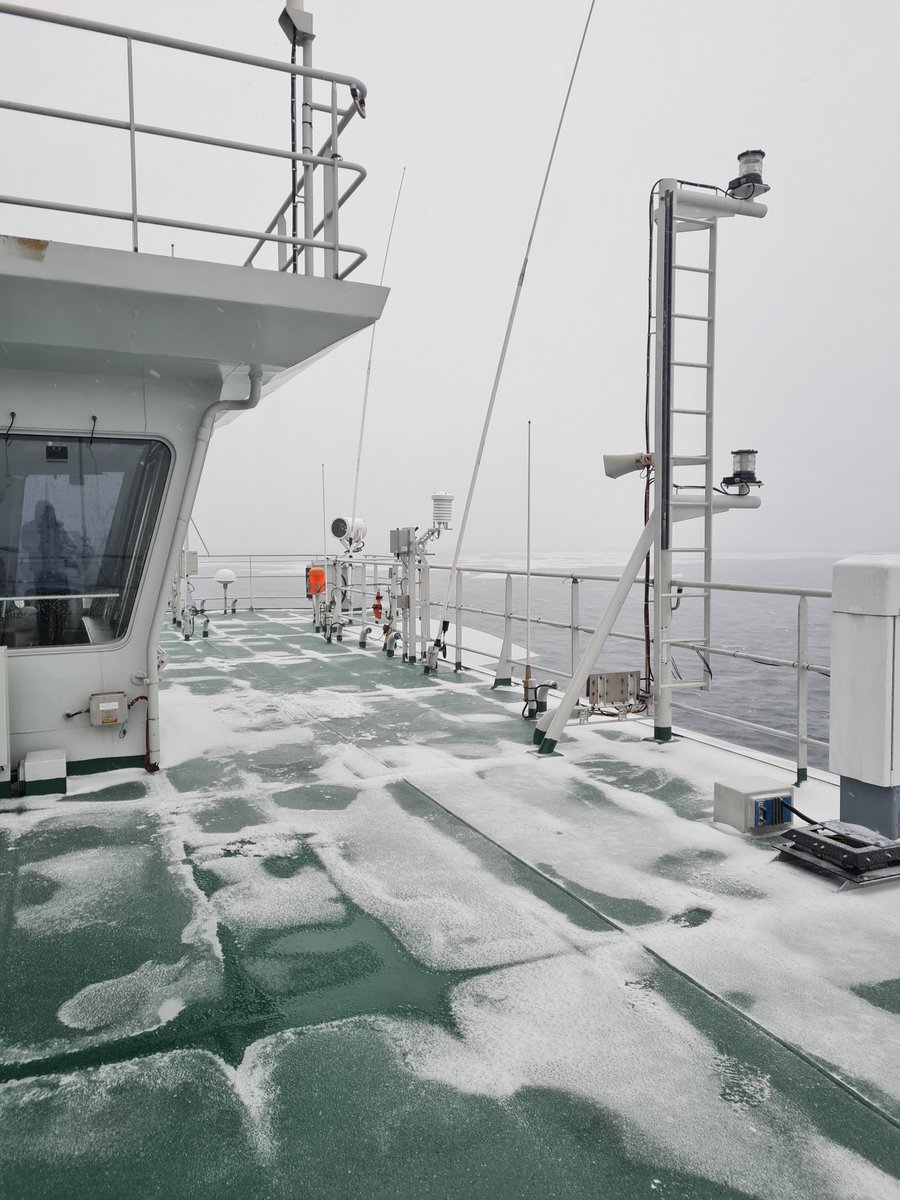 fisserhenrik's tweet photo. #FramStraitNPI 2023 ๐ถ
The ice team's work:
+ 7 sea ice stations on drift ice and on fast ice.
+ 37 icebergs registered.
+ Sea ice observations during satellite overpasses.
+ Strategic support with @CopernicusEU data.
Thanks to @OceanSeaIceNPI et al. - it has been fantastic. https://t.co/z75gLkavK3