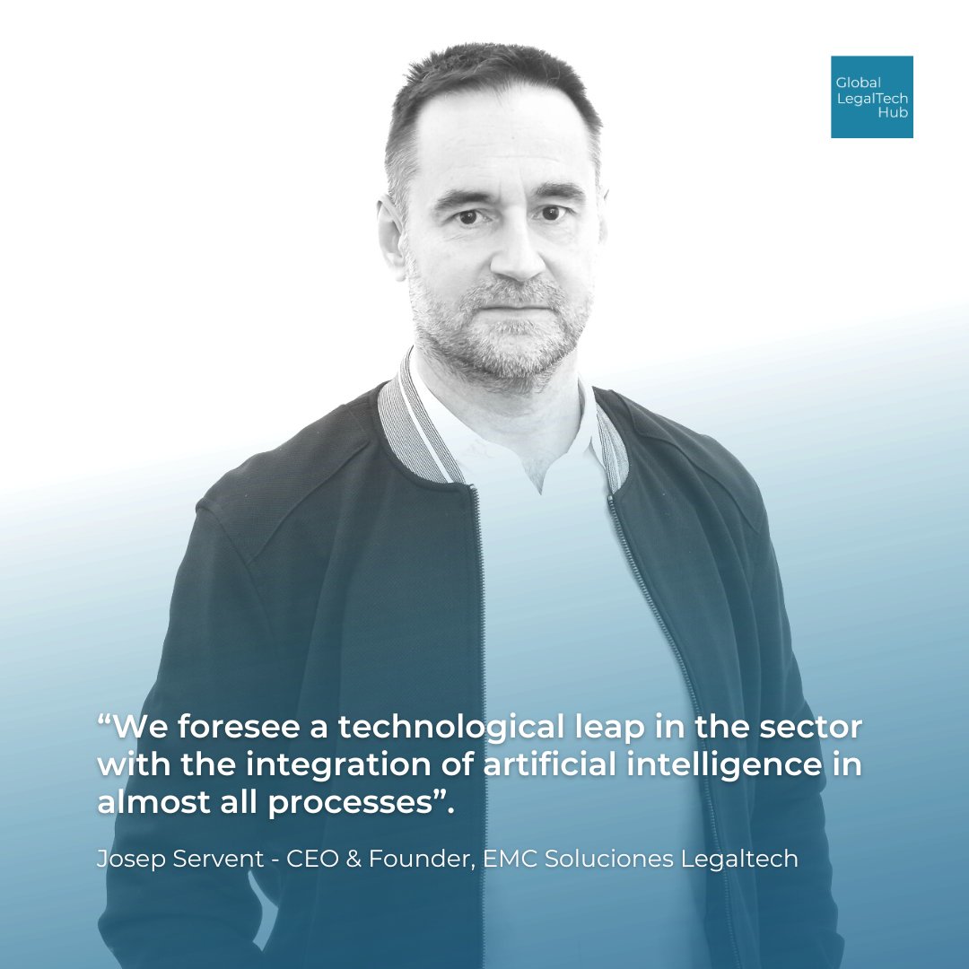 Josep Servent Lyon, CEO & Founder of @emc_sj, and his team foresee a technological leap in our sector! Embracing AI integration across all processes, we're shaping the future of legaltech 🚀 #GLTHpartners #legaltech #innovation #GlobalLegaltechHub