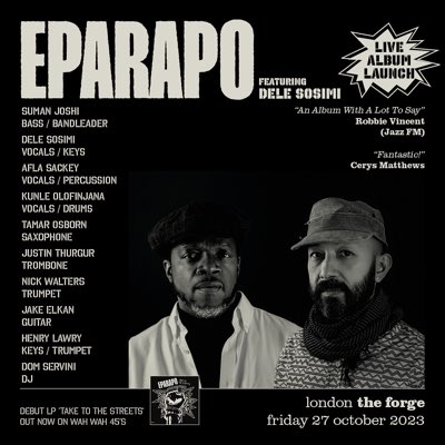 #NewProfilePic 

Eparapo LIVE at @TheForgeCamden, Fri Oct 27th 💥

Tickets - seetickets.com/event/eparapo-…