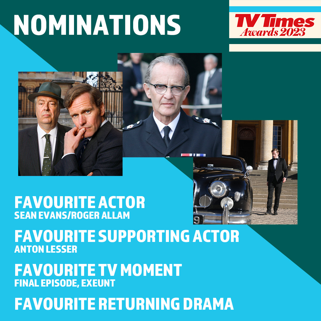 The #Endeavour cast and crew are delighted to have been nominated in several awards at the 2023 TV Times Awards! 
 
Thank you to our loyal fans for all your support! Please visit futureevents.uk/tvtimes to vote for us.