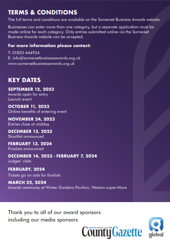 Are you thinking about entering the @Somerset_Awards  and not sure where to begin? Then look no further, the Somerset Chamber of Commerce have kindly put together a 'how to enter' guide. 📖
With 14 different award categories there is something for everyone. 
#SBA2024 #sponsor
