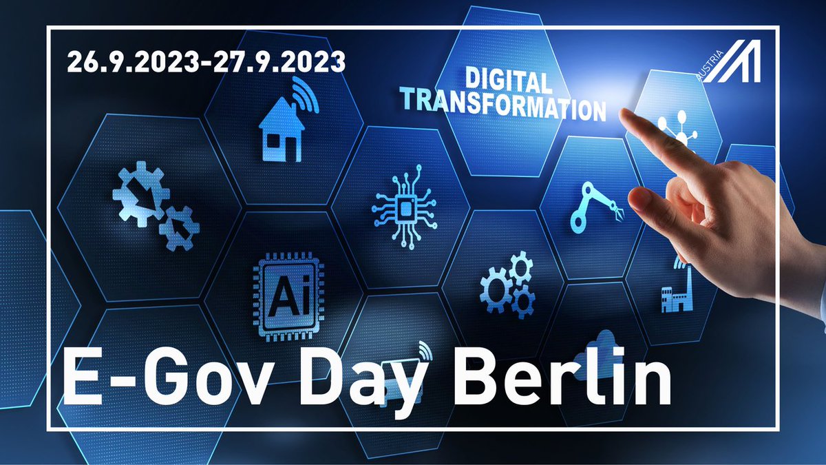 📢 E-Gov Day in Berlin! 🇩🇪🇦🇹
🗓️ 26.-27.09.2023
Keynotes mit hochkarätigen Speakern 🎙️🚀u.a. <a href="/sindrewimberger/">Sindre Wimberger</a>, <a href="/wienbot/">moha BUGCROWD NINJA</a> <a href="/Stadt_Wien/">Stadt Wien</a> 🤩
🤖💡Einsatz Künstlicher Intelligenz und Innovation im Public Sector
🙋‍♂️🏛️Kundenorientiertes E-Government
#egov #innovators 
tinyurl.com/d4b84sdu
