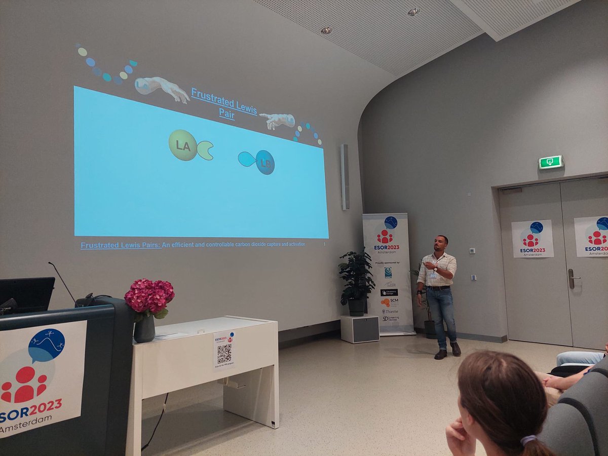 Maxime Ferrer (<a href="/MaximeFERRER7/">Maxime FERRER</a>) of <a href="/CSIC/">CSIC</a> presents a contributed talk <a href="/ESOR2023/">ESOR2023 (inactive)</a> YRS on Frustrated Lewis Pairs: An efficient and controllable carbon dioxide capture and activation. #ESOR2023