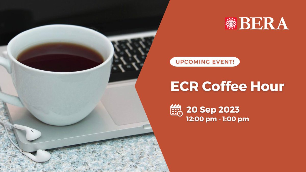BERA (@beranews) on Twitter photo 📢 Upcoming event
ECR Coffee Hour #BERAECR <a href="/BERA_ECRNetwork/">BERA Early Career Researcher Network</a>
Join us and share your thoughts on all things ECR-related within BERA and beyond.
<a href="/sinwangchong/">Sin-Wang Chong</a> <a href="/LeanneHend/">Dr Leanne Henderson</a> <a href="/gismail210/">Gihan Ismail</a>
🗓️ 20 Sep 2023
Register: bera.ac.uk/event/ecr-coff… 📢 Upcoming event
ECR Coffee Hour #BERAECR <a href="/BERA_ECRNetwork/">BERA Early Career Researcher Network</a>
Join us and share your thoughts on all things ECR-related within BERA and beyond.
<a href="/sinwangchong/">Sin-Wang Chong</a> <a href="/LeanneHend/">Dr Leanne Henderson</a> <a href="/gismail210/">Gihan Ismail</a>
🗓️ 20 Sep 2023
Register: bera.ac.uk/event/ecr-coff…
