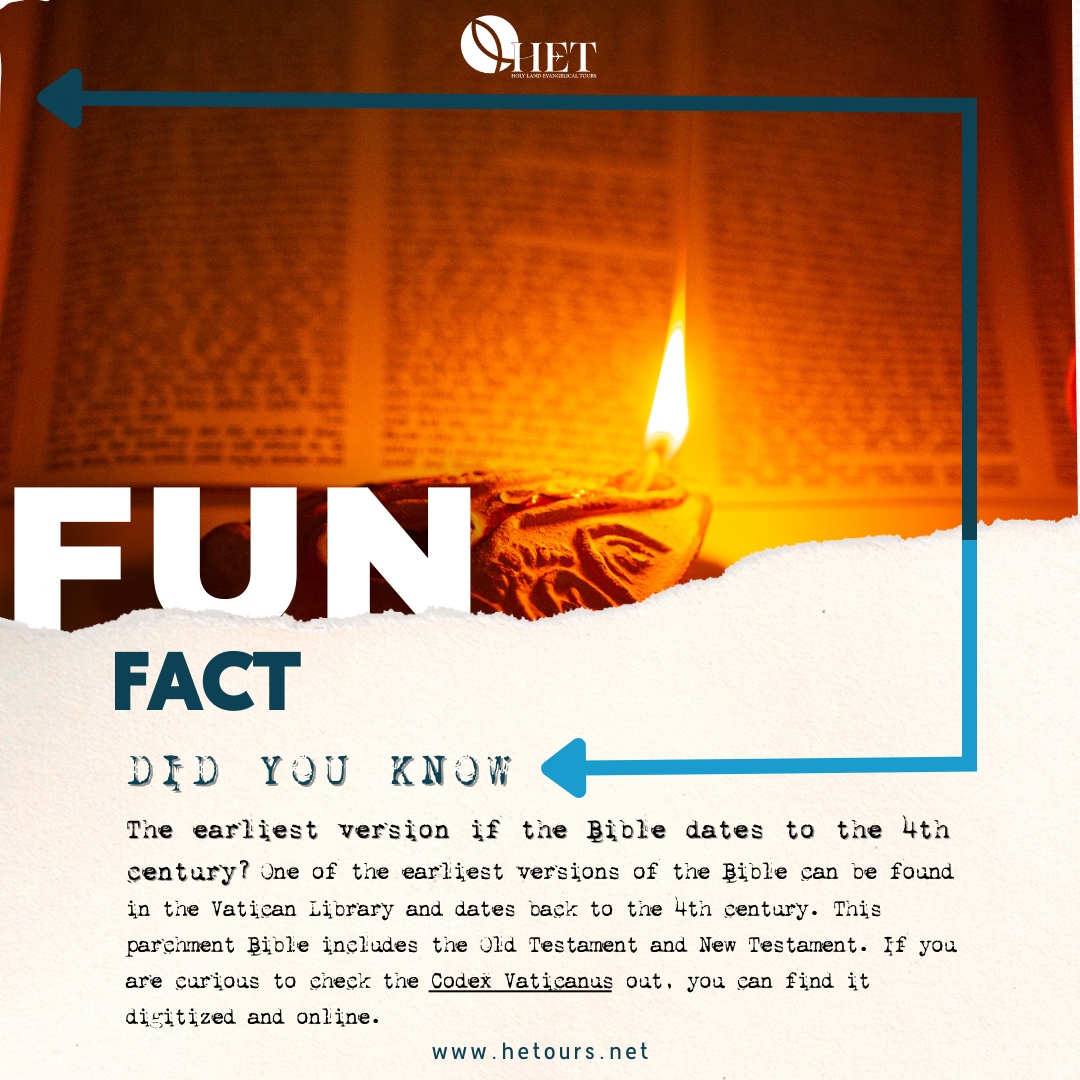 h_e_tours's tweet image. Fun Fact: One of the earliest versions of the Bible, dating to the 4th century, is housed in the Vatican Library and is available online for curious readers. #BibleHistory #CodexVaticanus