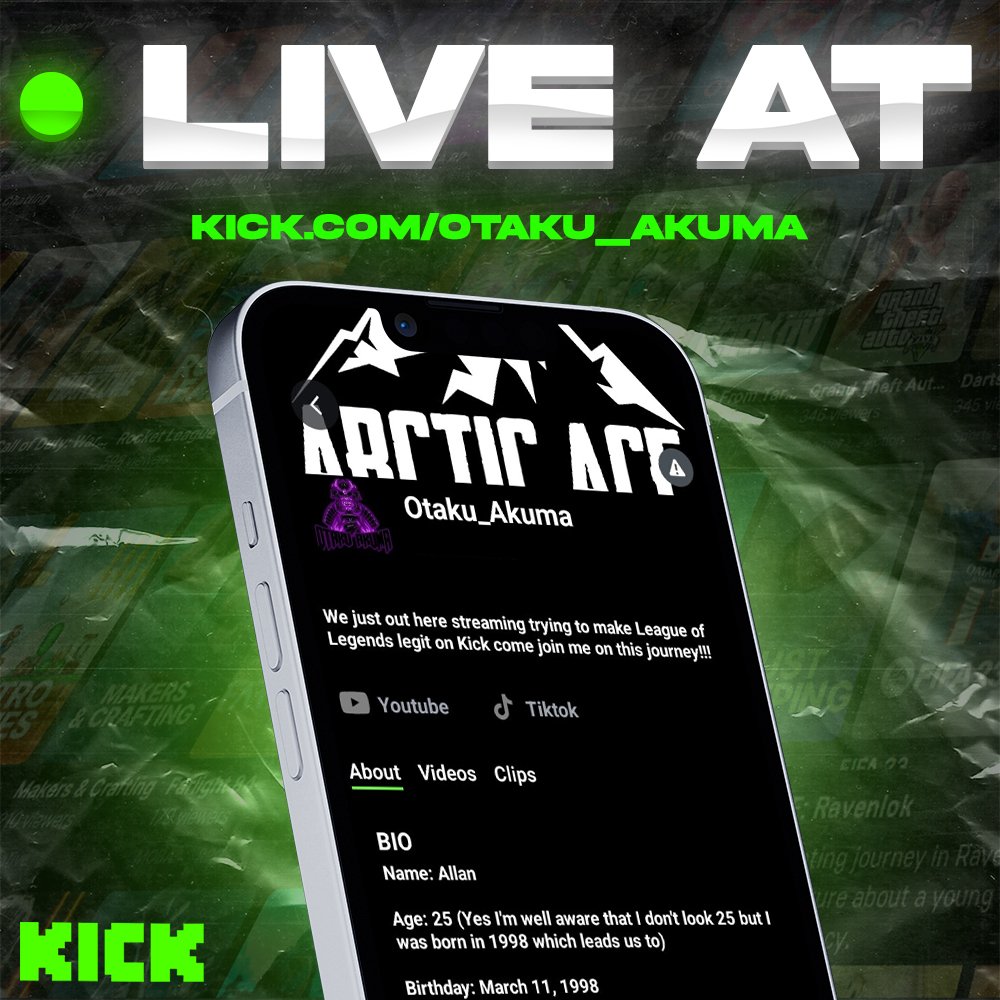 Otaku_Akuma03's tweet photo. Yooo going to be live in about 20-30 min. Love yall. #KickArmy #WeDoWhatWeDo #PathTo200 #JourneyToVerified #StayOnTheGrind https://t.co/6ZXcwQSmdt