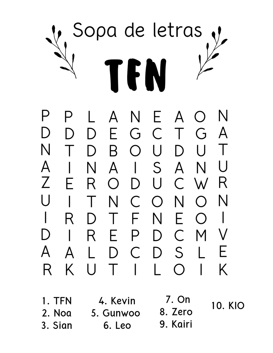 DTboys14's tweet photo. ✧ Sopa de Letras de TFN ✧
•Aquí les dejamos una sopa de letras de TFN, está fácil, así que esperamos encuentren todos~ 
• Pueden dejar sus resultados en comentarios!

I vote #ZERO from #TFN to #TOP100MostHandsomeFace https://t.co/aR7JEs9ugE