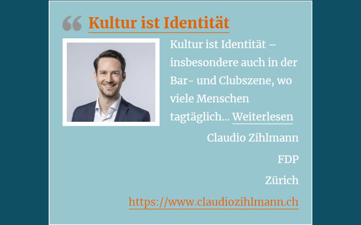 Pro_Kultur's tweet photo. Kultur ist Identität

Claudio Zihlmann | FDP | Zürich 
https://t.co/lzAt3SRygl

https://t.co/4oWsZrZzGj

Weitere Statements unter https://t.co/6MwIxta9zG  

Facebook: 
https://t.co/6MwIxta9zG 

Instagram: 
https://t.co/M4UwHJOHOR https://t.co/mBIXS6VgFn