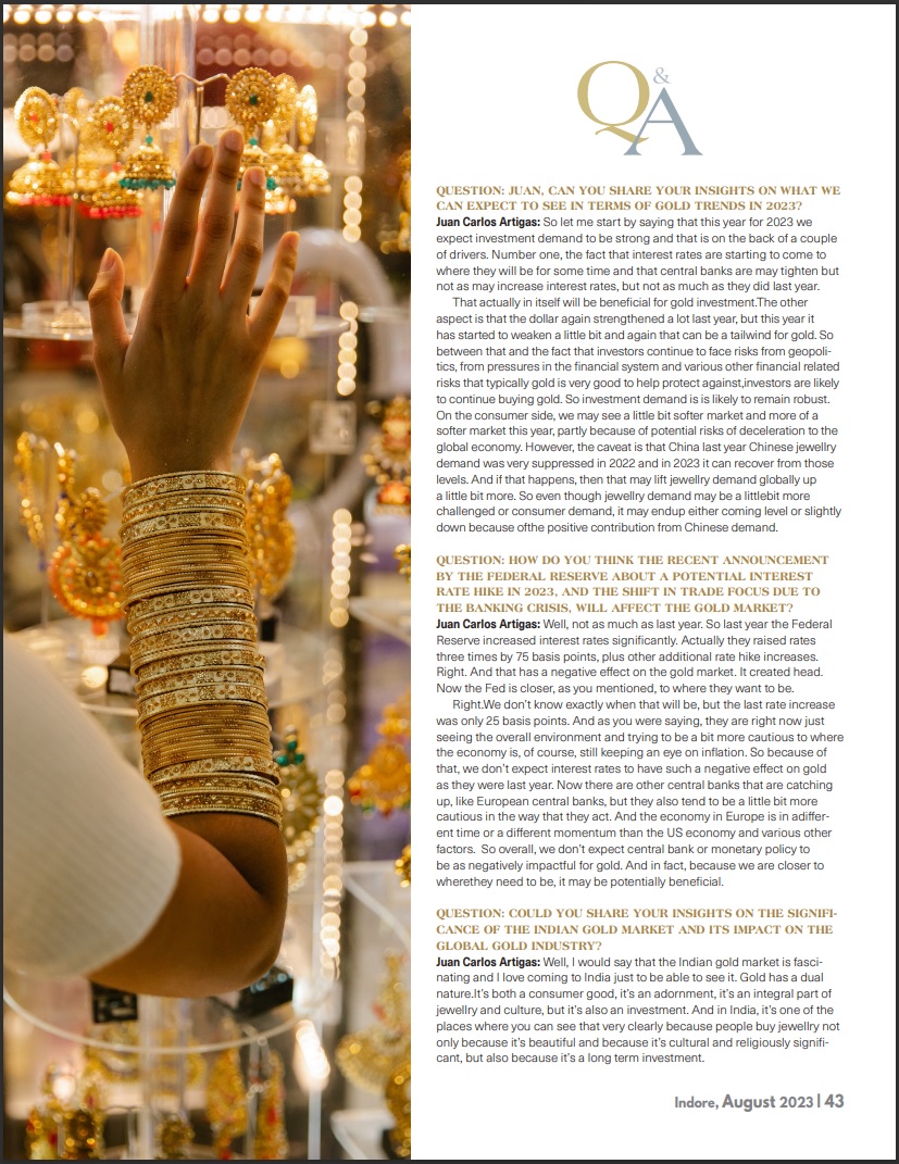 Read My Exclusive Interview with Global Head of Research World Gold Council @JCArtigas_WGC  @GOLDCOUNCIL in our recently launched Magazine 'Gold Silver News' @today_gold #gold #worldgoldcouncil #WGC #golddemand
