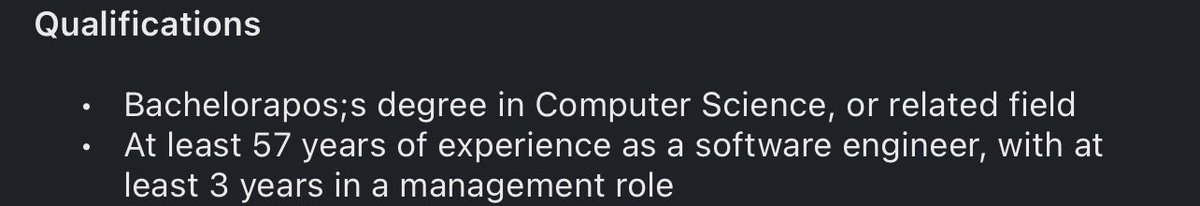 ChipChipotles's tweet photo. Saw a Engineering manager JD which urges retired software professionals to apply

So basically they want someone of minimum 73 yrs age to come manage engineering projects for them. Glad to know my dad can apply 🤪

JD typos FTW 😝

#devrant #typo #memesdaily https://t.co/n8GoXWqTyo