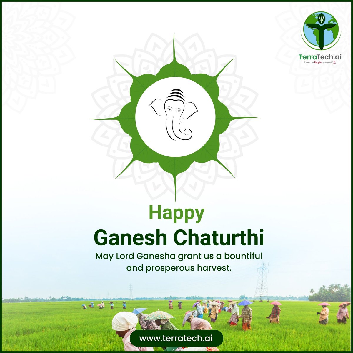 TerratechAi's tweet photo. Ganesh Chaturthi celebrates the birth of Lord Ganesha, the God of wisdom and prosperity. TerraTech extends warm wishes for a joyful celebration and a fruitful harvest, blessed by Lord Ganesha.

#TerraTech #HappyGaneshChaturthi #GaneshChaturthi #VinayakaChavithi https://t.co/64kMhiq6YU