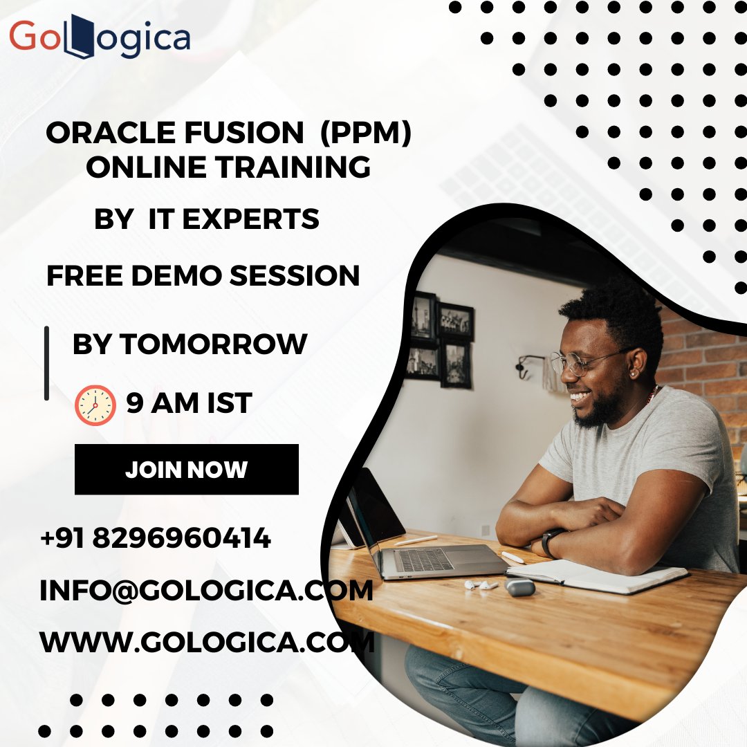 Excel in Project Management with GoLogica's Oracle Fusion PPM Training!

For More Details: gologica.com/course/oracle-…

#onlineclasses #OracleFusionPPM #ProjectManagement #GoLogicaTraining
#OnlineLearning #gologica #carporatetraining #certificationcourse #elearning