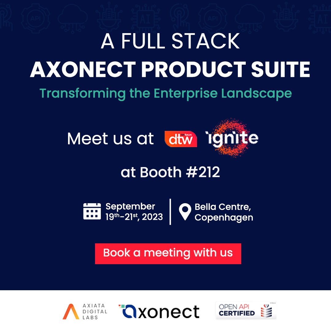 AxonectSuite's tweet image. We are excited to announce that Axonect will be attending the TM Forum DTW23 - Ignite event in Copenhagen tomorrow. This event offers a fantastic opportunity for us to connect, learn, and explore the dynamic intersection of telecom and cloud innovations.

#Axonect #ADL #dtw23