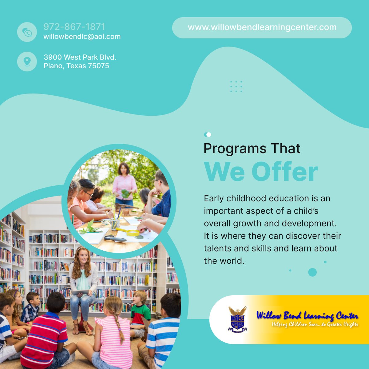 wblc's tweet image. We offer a wide range of learning programs for infants, toddlers, and preschoolers including summer camp, after school, enrichment classes, and special activities. To learn more about our programs, contact us.

#Preschool #LearningPrograms #ContactUs #WillowBendLearningCenter
