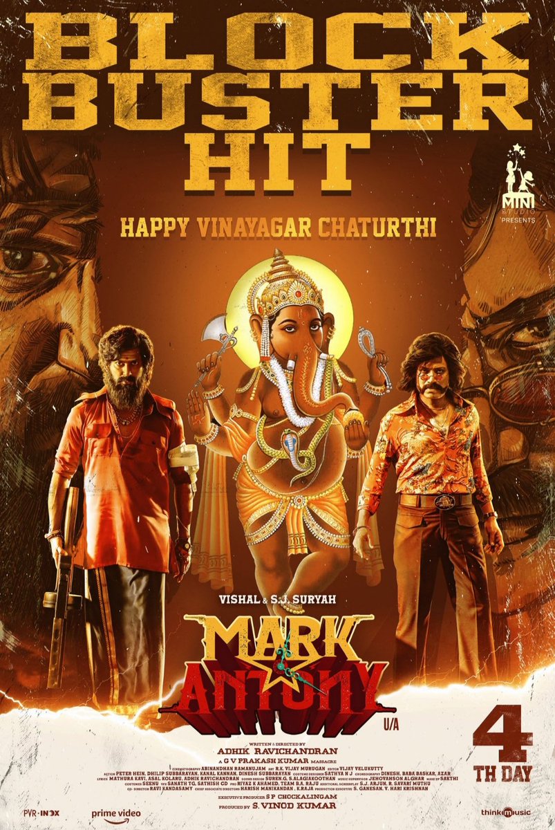 #MarkAntony Running Successfully

In Tamil & Telugu

#Vishal #SJSuryah #RituVarma #GVPrakash #AdhikRavichandran 
#WorldOfMarkAntony #MarkAntonyBlockbuster 
#MarkAntonyInCinemasNow

#HappyVinayagarChathurthi