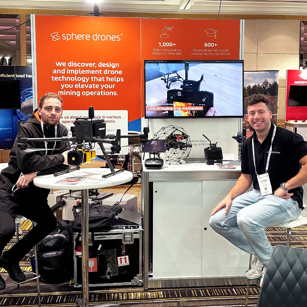 spheredrones's tweet photo. We're set up at @futureofmining #Perth this morning, and ready to chat with you about how our #mining clients have used drone tech to make their operations more efficient and safer. 

Can't make it? Learn about #drones in mining here: https://t.co/gqFusE1nl5

#LiDAR #YellowScan https://t.co/jM2AsOENU9