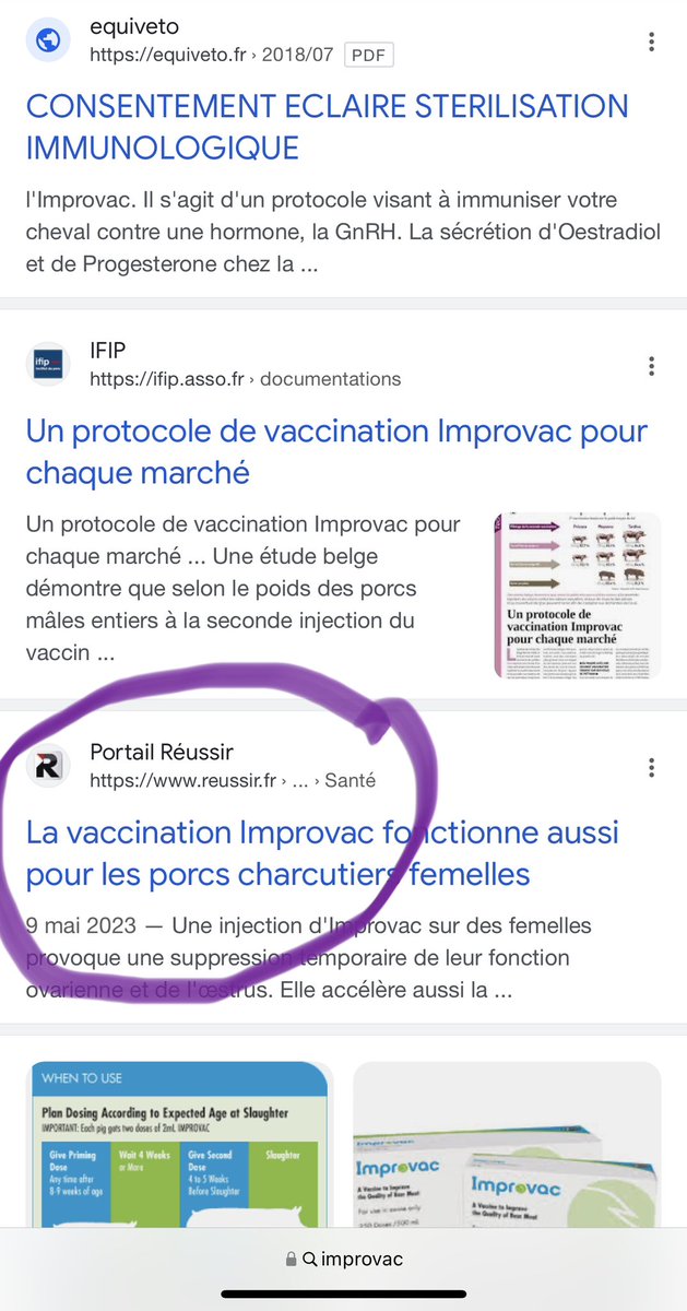 55Bellechasse's tweet photo. Chez Pfizer ils appellent vaccin la castration chimique des porcs et des chevaux

Nom commercial « Improvac »

L’idée est qu’un porc (comme un sanglier) a une viande au goût plus fort que celle de la femelle
Mais si il est castre jeune … pas de problème
Mais les paysans n’aiment pas faire ce geste et dans les grandes fermes ce serait un acte à quasi plein temps (…) donc il ne le font pas

Et bien Pfizer s’est lancé dans ce marché (plus de 125.000.000 porcs chaque année …) et propose avec l’aide de l’UE de rendre la viande de porc plus interessante … par « vaccination »

Ensuite, évidement ils disent que ça n’a pas d’impact sur l’homme et sa fertilité …

J’en doute ?
Car les poules aux hormones ont des conséquences claires sur la puberté des filles (demandez aux américains)
Alors les « vaccins » des porcs, je n’ose même pas imaginer l’impact sur la fertilité des hommes
Évidement … rien à voire avec les statistiques et les courbes de naissance
C’est coïncidence …

J’oubliais … de quelle division au sein de Pfizer vient le patron actuel de la compagnie
Je vous aide : sa formation d’origine est vétérinaire …

En attendant regardez la pub et la littérature
Et ça marche pour tous les animaux … mais évidement comme pfizer dit que ça n’affecte pas les humains … il faut les croire !!!!!