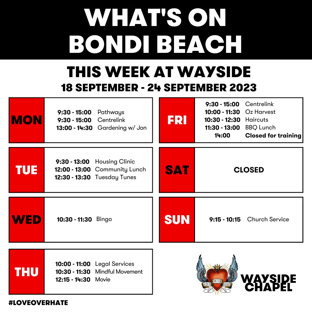 Wayside Chapel - Kings Cross & Bondi tweet media