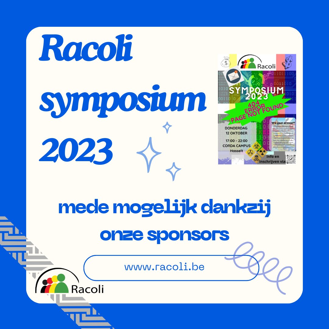 Racoli symposium 2023

Bedankt aan onze sponsors

<a href="/AbiWareBE/">AbiWare.be</a> 
<a href="/AbTechnics/">AB Technics</a> 
<a href="/FirePlugSystems/">FirePlug.co.uk</a> 
<a href="/IDEWE/">IDEWE</a> 
<a href="/PRiODRIVE/">PRiODRIVE</a> 
<a href="/zollmedical/">Rodney Josephson</a>