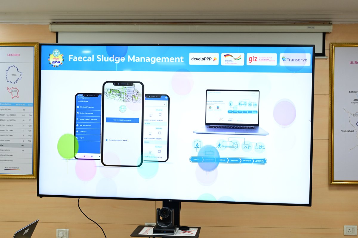 📢#JustLaunched📲 Our🆕app designed to simplify faecal sludge management in select districts has been launched in Hyderabad.

📱👩‍💻Citizens can now request septic tank desludging services using their mobile or the web version

For more👉bit.ly/44WXZZK

#UrbanSanitation