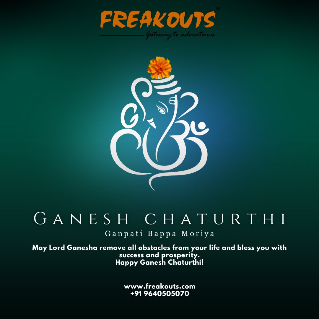 Freakouts's tweet photo. May the divine blessings of Lord Ganesha bring you strength, courage, and wisdom to overcome life's challenges. Happy Ganesh Chaturthi!

#happyganeshchaturthi🙏 #freakouts #adventure #tourism #teamouting #camping #rappelling #teambuildingactivities https://t.co/Qo3rxW4ncq