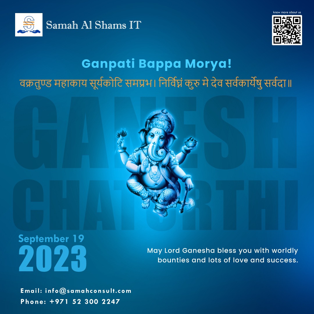 Ganpati Bappa Morya! May Lord Ganesha are always there to spread joy. Happy Ganesh Chaturthi! Visit: samahconsult.com Or call: +971 52 3002247 #sapservices #elearningdevelopment #digitallearning #solutions #digitallearningplatform #hcm #humancapitalmanagement #sap