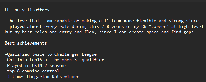 LFT after the major playoffs
References: <a href="/RaiDeNR6S/">RaiDeN</a>  <a href="/1Leonski/">Leon</a>  <a href="/Doki_R6/">G2 Doki</a> <a href="/SamR6S_/">Sam</a>