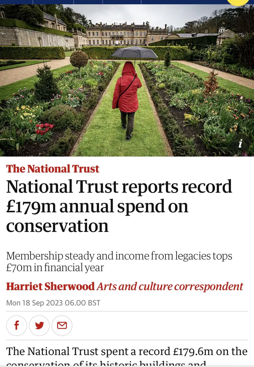 Campaigners claim the National Trust needs to be ‘returned to its real mission.’ Meanwhile the Trust has again broken its records for fundraising &amp; conservation investment. It’s an enduring national success story, thanks to millions of members, donors &amp; volunteers.