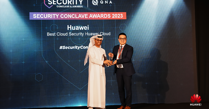 Huawei_ME's tweet photo. Huawei Cloud are honored to be recognized as Best Cloud Security Award by the UAE #CyberSecurity Council during the #SecurityConclave Awards 2023, reinforcing our dedication to a secure digital world. @HuaweiCloudME