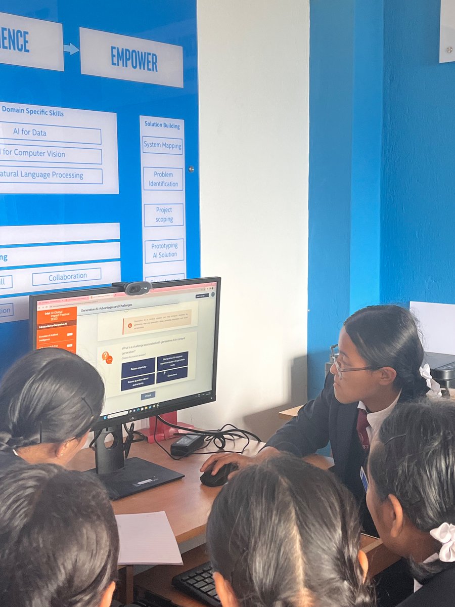 SrKyongsa's tweet photo. Our students from GSSS Kyongsa west Sikkim Gyalsing fully participated the Intel®️ AI Global Impact Festival 2023.
#AIImpactFest #AI #AIReady
@Shwetakhur @salonizz @subbiah_goundar @ThakurAnoopsa @VikramParmars 
@Ai4Youth 
@PSTamangGolay https://t.co/9IJ1gsQIwz