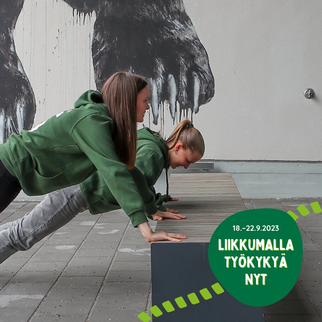 #LiikkumallaTyökykyäNyt -kampanja starttaa tänään! Kampanja on Liikkuva opiskelu -ohjelman sekä eri kumppaneiden yhteinen työkykyä edistävä kampanja 🚴🤾🧘‍♀️

Lisätietoja Liikkumalla työkykyä nyt -kampanjasta: 
liikkuvaopiskelu.fi/liikkumalla-ty…

#liikkumishaaste #LiikkuvaOpiskelu