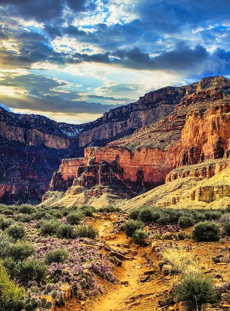 LoveSongs4Peace's tweet image. Bright Angel Trail in the Grand Canyon at dawn in Arizona, US