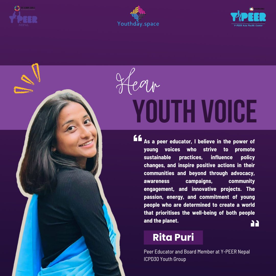 ypeernepal's tweet photo. Celebrating the power of youth on #InternationalYouthDay2023 
🌟Y-PEER Nepal, jointly with YPEER Asia Pacific Center -Ypeer AP and Youth Day Space brings some inspiring young voices to share about the roles of youth in shaping the future. 
#ypeernp #YPEERAP #youthdayspace #SRHR https://t.co/q6t5zQTYSH