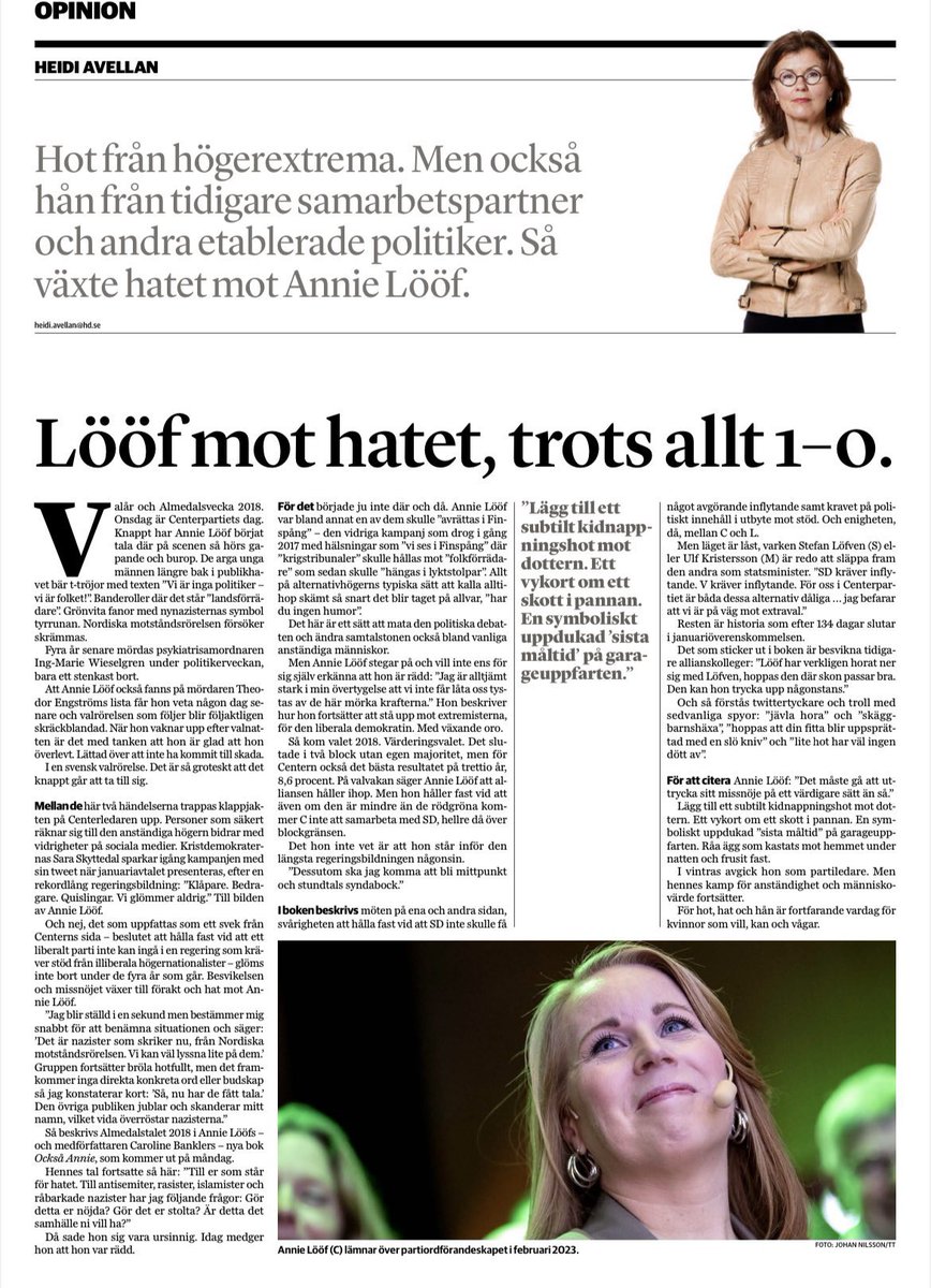 Annie Lööf (@annieloof) on Twitter photo Boken ”Också Annie” tar bland annat upp hur samtalsklimatet, utsattheten, hatet och hoten ökat de senaste tio åren.
Läsvärt av <a href="/heidiavellan/">Heidi Avellan</a> i <a href="/sydsvenskan/">Sydsvenskan</a>. Boken ”Också Annie” tar bland annat upp hur samtalsklimatet, utsattheten, hatet och hoten ökat de senaste tio åren.
Läsvärt av <a href="/heidiavellan/">Heidi Avellan</a> i <a href="/sydsvenskan/">Sydsvenskan</a>.