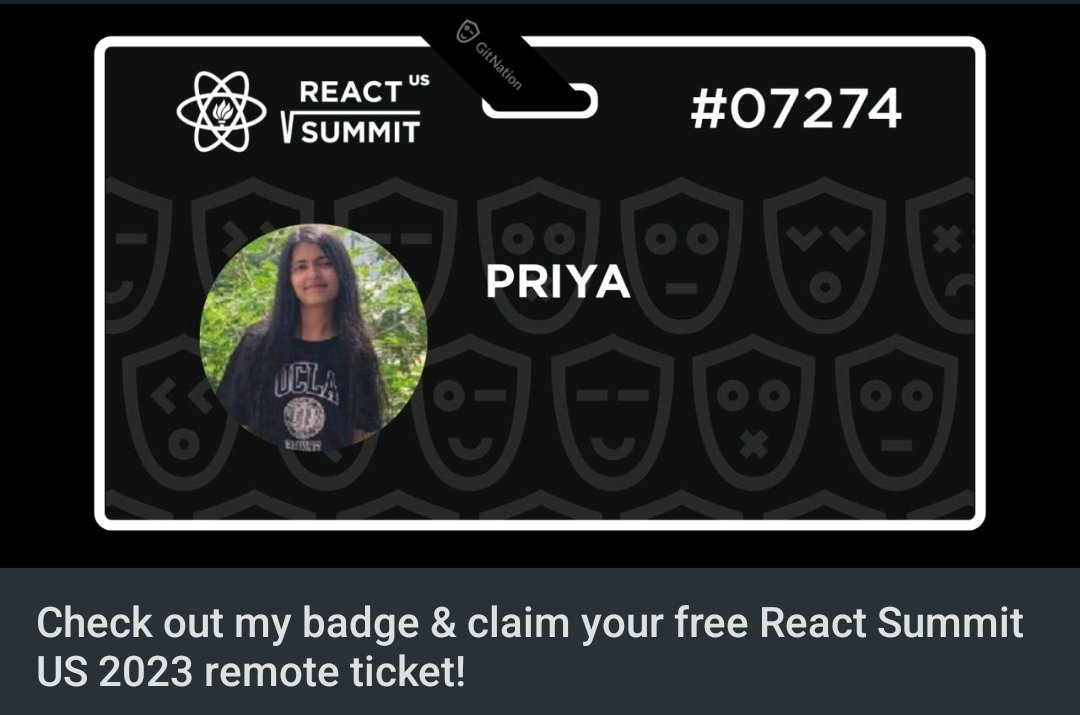I'm attending React Summit US 2023 - get your free remote ticket and join me there with 1500 other engineers and 60+ great speakers
linkedin.com/posts/priya-da…

#ReactSummitUS