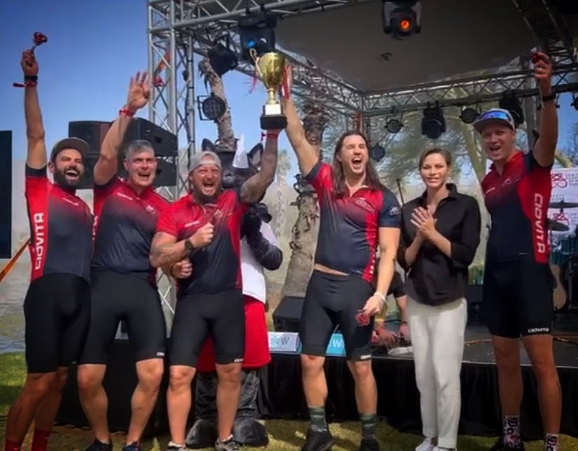 NeilBreytenbach's tweet photo. We Won 🥇 Cycling For A Great
Cause @PCMFSouthAfrica Huge Respect To Everyone Involved & All The Cyclists.
The Competition Was Tough & The Comradery Was Epic….
Team Work Makes The Dream Work
Big Love To All…
#suncityresort #waterbikechallenge #pcmfsa #neilbreytenbach https://t.co/9u4cFWo7r7