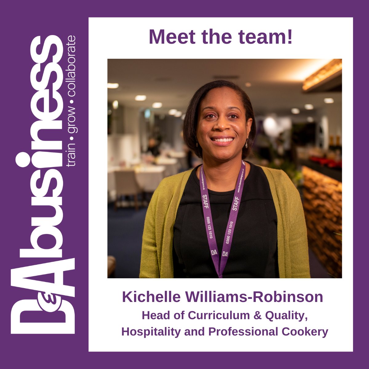 Meet Kichelle Williams-Robinson, our Head of Curriculum and Quality Hospitality and Professional Cookery 👋 Kichelle has always had a passion for #Hospitality and loves to support business clients with upskilling & high quality training. Read more ➡️ pulse.ly/4e7t75pwis