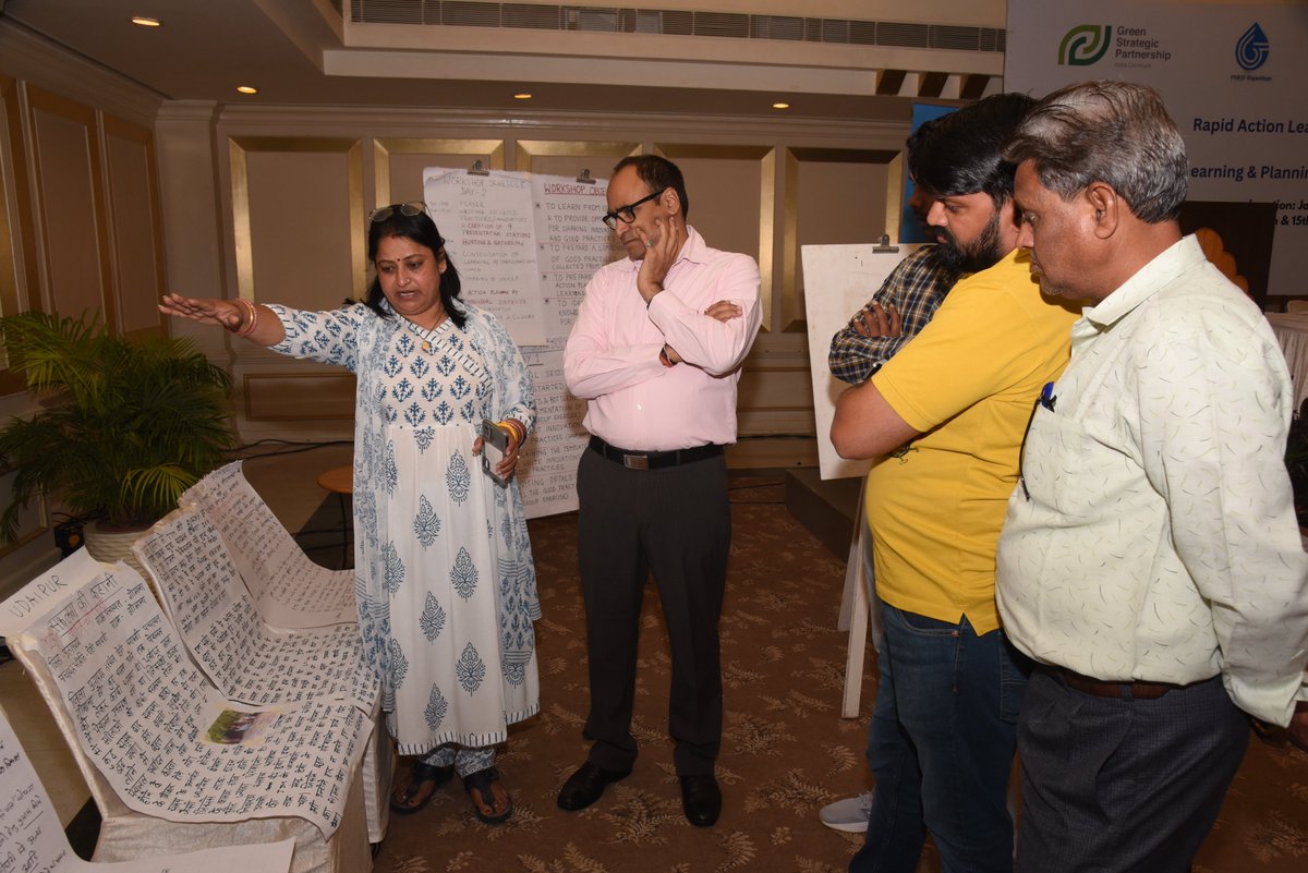 UNOPS_India's tweet photo. Hunting and Gathering session going on that Rajasthan #stateRALworkshop to learn and share from the good practices under Jal Jeevan Mission, India in the state. @mahajan_vini @iamvikassheel @UNOPS @RajGovOfficial @MinisterPHEDRaj @jaljeevan_ @DenmarkinIndia https://t.co/A8PKWhqHMv