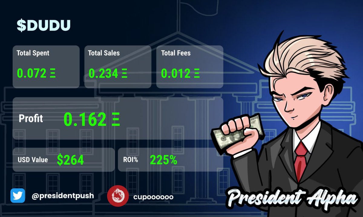 second trade for today, thanks $dudu. <a href="/presidentpush/">Presidentpush</a> $tip <a href="/tipcoineth/">tipcoin</a>