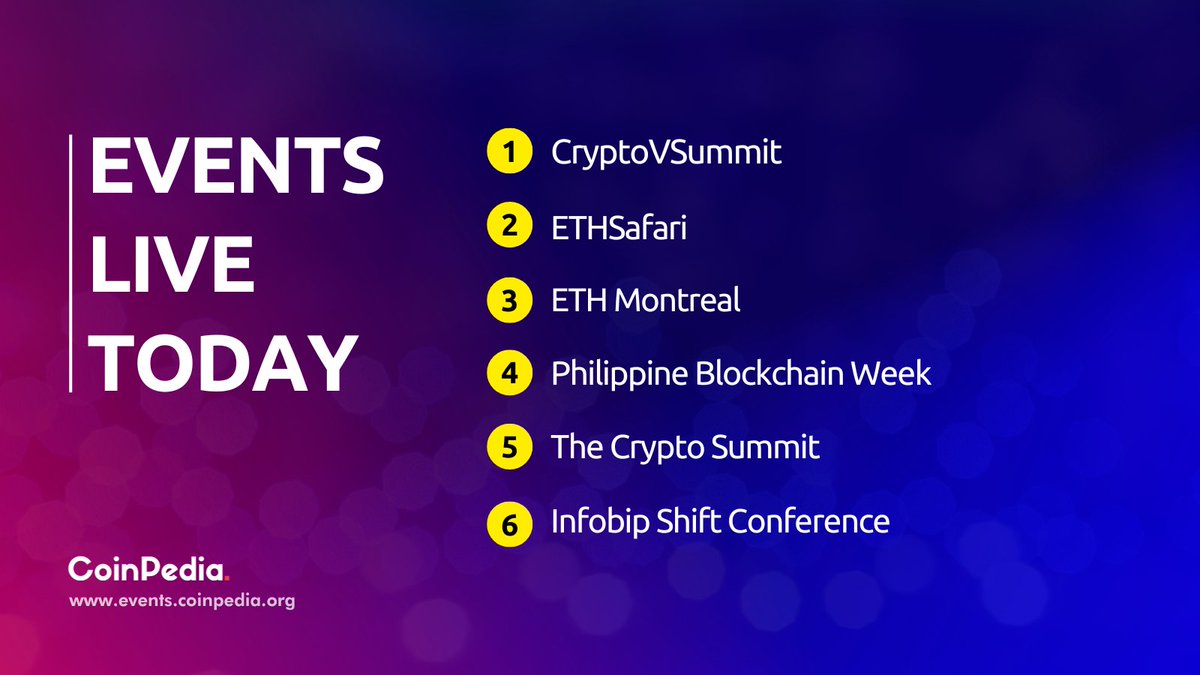 CoinpediaEvents's tweet photo. 🌟 Exciting Live Events Today! 🌟

Join us for a day filled with #knowledge, #networking, &amp; #inspiration.

Don't miss out on these incredible opportunities.

Check out &amp; make the most of your day!
🔗https://t.co/RRmHZ0AiYR

#Crypto #NFT #blockchain #Fintech #Metaverse https://t.co/Hv1gPbwCF0