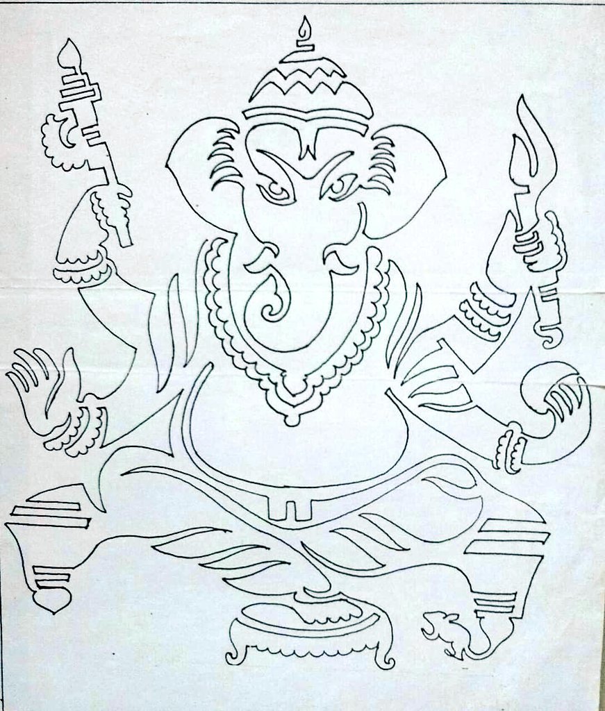 rishibagree's tweet photo. This picture of Ganesha has been drawn in one stroke without lifting the hand by an extraordinary artist.

Can you locate the start and end points in the picture? https://t.co/X1RXoBiJfJ